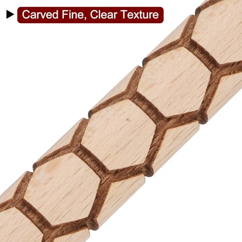 HARFINGTON Wood Clay Roller 4" Hexagon Pattern Rolling Pins Wood Rollers Pottery Tools Wood Grain Texture Rollers for Clay Baking Dough Playdough DIY - style: Hexagon