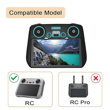 DJI RC Silicone Protective Cover+HD Screen Tempered Glass for DJI Mini 3/Mini 3 pro/Air 2s/Mavic 3 DJI RC Controller Protective Case(Black)