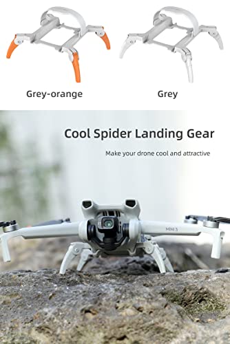 Landing Gear For DJI Mini 3, Drone Spider Leg Foldable Extension Kit Quick Release Height Extender Holder (Grey) - color: Grey