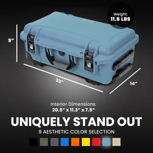 NANUK 935 Hard Camera Case (Empty), Waterproof Wheeled Hard Case, Carry-On - color: Cyan, style: Empty