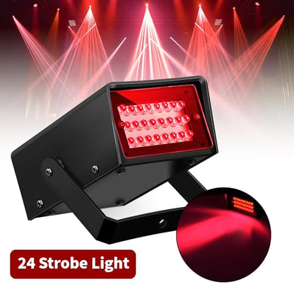ENUOLI Mini LED Strobe Light Red Color 24 Super Bright LED Party Light - color: Red Color