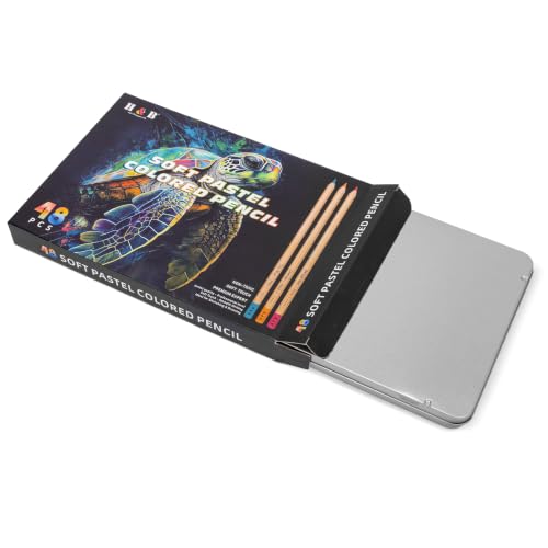 H & B 48 Soft Chalk Pastel Pencils for Artists & Adults - size: 1 Count (Pack of 48)