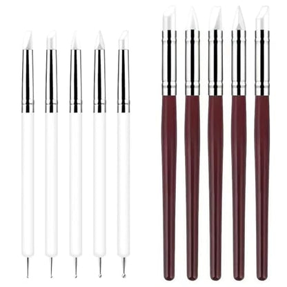 10 Pcs Silicone Clay Sculpting Tools Set, Double-Ended Dotting Tools & Silicone Brushes for Polymer Clay, Air Dry Clay, Pottery & DIY Crafting-White - color: 10Pcs-White