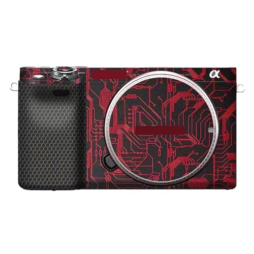Camera Cover Skin Sticker for Sony A6400 A6300 Camera Protector Film Skin Anti-Scratch Protective Decoration and Wear Resistance(Circuit Red) - color: Circuit Red