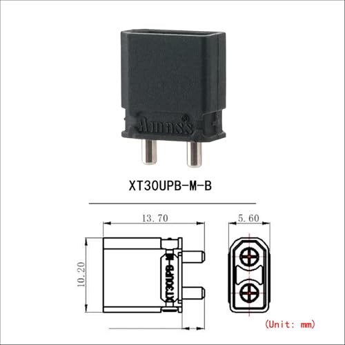 ELFCULB 10PCS Amass XT30UPB-M Male Connectors for Mini UAVs and Robotics - color: 10pcs XT30UPB