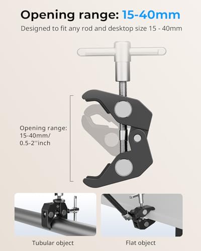 SMALLRIG 9.8 Inches Magic Arm Clamp Kit with 1/4" and 3/8" Threaded Holes - size: 9.8''+arm only