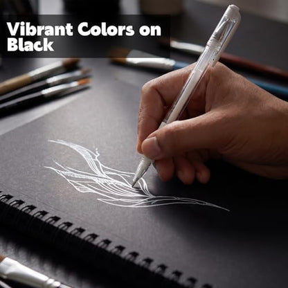 2 Pack Black Paper Sketchbook, 7.6 × 10 in, 50 Sheets, Spiral Bound - size: 7.6×10 Inch (2 Pack )