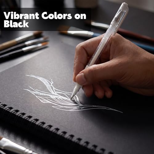 2 Pack Black Paper Sketchbook, 7.6 × 10 in, 50 Sheets, Spiral Bound - size: 7.6×10 Inch (2 Pack )