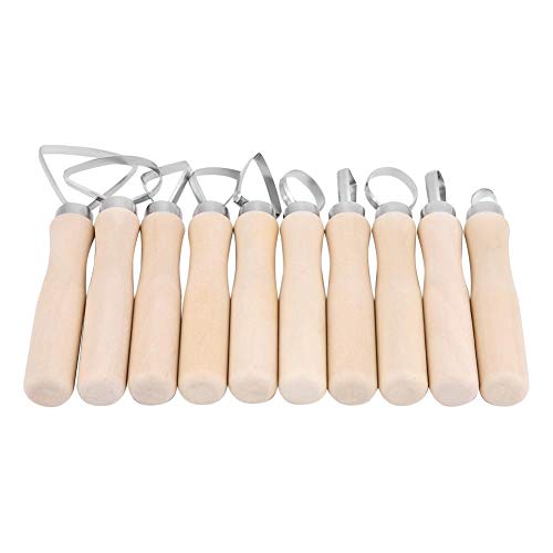 Akozon Pottery Tools Clay Sculpture Tool Set JR2-10/ 10Pcs DIY Wax Carving Pottery Shapers Tools Clay Sculpting Tools Set Accessories