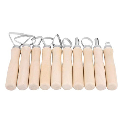 Akozon Pottery Tools Clay Sculpture Tool Set JR2-10/ 10Pcs DIY Wax Carving Pottery Shapers Tools Clay Sculpting Tools Set Accessories
