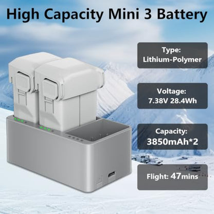 Artman Mini 3 Battery for DJI Mini 3/4 Pro and Charging Hub, 2-Pack