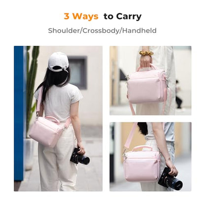K&F CONCEPT Camera Sling Bag Small Crossbody Case - color: 02-Pink