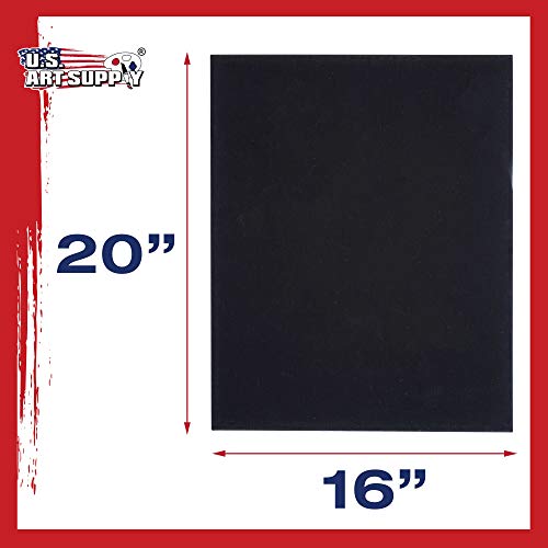 U.S. Art Supply 16 X 20 Inch Black Art Canvas Board Panels 6 Pack - 8 Ounce - size: 16" x 20"