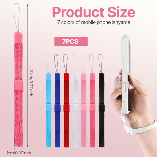 7 PCS Adjustable Hand Wrist Strap Lanyards, Multi Purpose Wristbands with Lock, Anti-Lost Wristlet Straps for Remote Controller, Universal Lanyards for Cell Phone Digital Camera