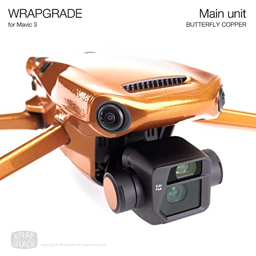 WRAPGRADE Skin Compatible with DJI Mavic 3 Pro (Butterfly Copper) - color: Butterfly Copper / Pro
