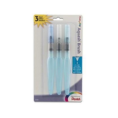 Pentel Arts Aquash Water Brush Assorted Tips, Pack of 3 (FRHBFMBP3) - style: 3 Pack Assorted
