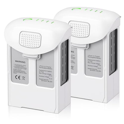 Phantom 4 Battery 2 Pack Intelligent Flight Replacement Battery for DJI Phantom 4 Series Drones DJI Phantom 4, Phantom 4 Pro, Phantom 4 Pro V2.0, Phantom 4 Advanced