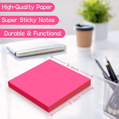 (18 Pads) Sticky Notes 3x3 inch, 9 Bright Colors Self-Stick Pads - color: Bright Colors