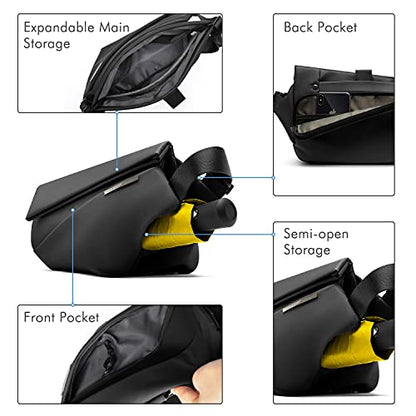 NIID R1 EDC Sling Bag for Men: 5L-6L Expandable Capacity - color: Black
