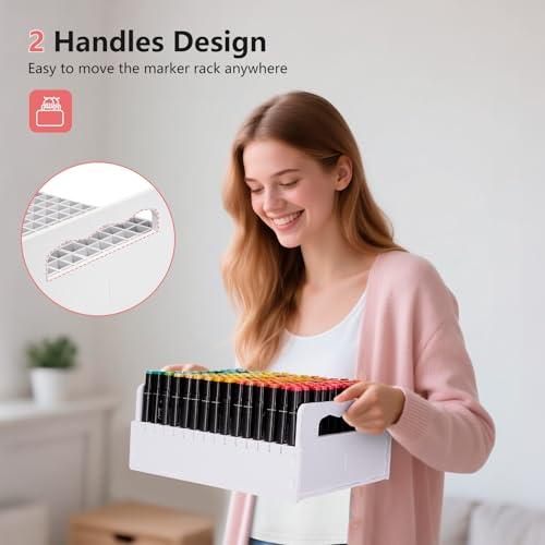 SANFURNEY Marker Pen Organizer Holder for Carts, 180 Slots - size: 180-slot