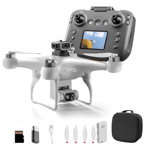 Hobby RC Drone with Screen Remote, Dual 720P Cameras, Optical Flow Positioning, 6-Channel Gyro, Brushless Motor, Headless Mode, Hover Function, One-Key Takeoff, Altitude Hold, Standard Battery. Beginner-Friendly RC Quadcopter Drone
