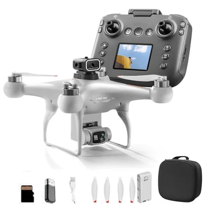 Hobby RC Drone with Screen Remote, Dual 720P Cameras, Optical Flow Positioning, 6-Channel Gyro, Brushless Motor, Headless Mode, Hover Function, One-Key Takeoff, Altitude Hold, Standard Battery. Beginner-Friendly RC Quadcopter Drone