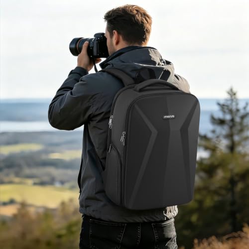 MOSISO Camera Backpack,Photography Camera Bag with Lens Pouch,Black - color: Black