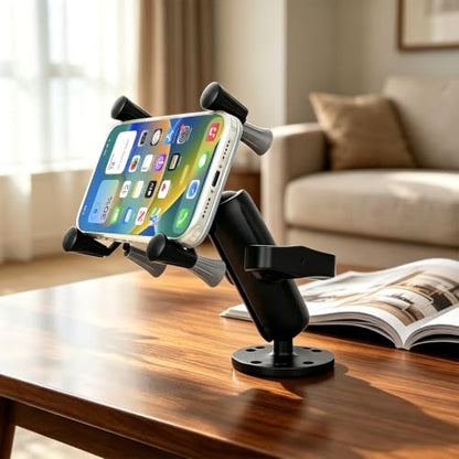 Strg Phone Mount with Drill-Down Round Base and Marine-Grade Aluminum Arm - size: Round Base