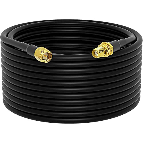 onelinkmore 49ft RG58 SMA Extension Cable, Male to Female, 50 Ohm Copper - size: 49FT