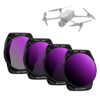 K&F CONCEPT 4Pack ND PL Filter Set Compatible with DJI Air 3S - style: ND8&PL+ND16&PL+ND32&PL+ND64&PL