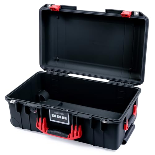 Black Pelican Air 1535 Carry-on Case - Comes empty - Red Handles & Latches. - color: Red Handles & Latches