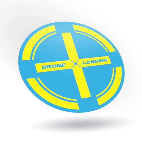 Drone Landing Pad Case Decal Sticker – 5.5" Vinyl – Choose Color/Design – FPV & DJI Case Marker – Weatherproof UV-Printed by KCD (Classic Circle, Blue/Yellow) - color: Blue/Yellow, style: Classic Circle