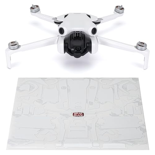 WRAPGRADE Skin Stickers Compatible with DJI Mini 4 Pro | Full Wrap (Racing White) - color: Racing White