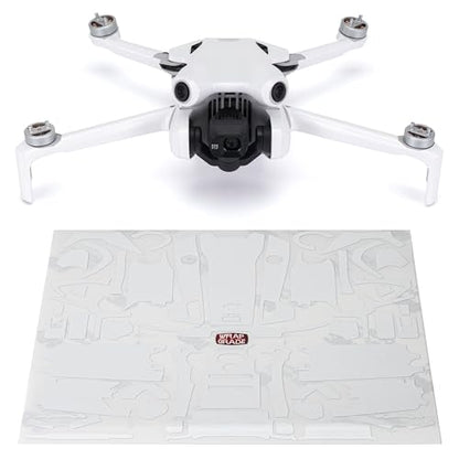 WRAPGRADE Skin Stickers Compatible with DJI Mini 4 Pro | Full Wrap (Racing White) - color: Racing White
