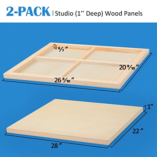 Falling in Art 2 Pack 22x28 Unfinished Birch Wood Panels Kit for Painting - size: 22*28 2-pack