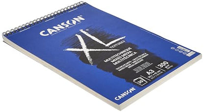Canson Mix-Media XL Pad - A3 Pad for Acrylic, Watercolour, Pastel & Pencil - 30 Sheets - size: A3