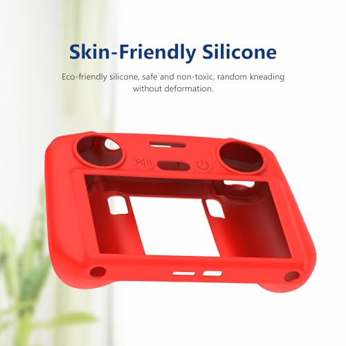 REFLEX CAMERA Red Silicone Cover for DJI RC 2 Remote Control - Shockproof Protective Case for DJI Mavic Air 3, Lightweight & Durable - color: Red
