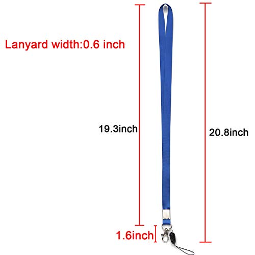 YOUOWO 2Pack Blue Red Lanyards with Clips and Vertical ID Badge Holders - color: Red&blue - 2 Pack