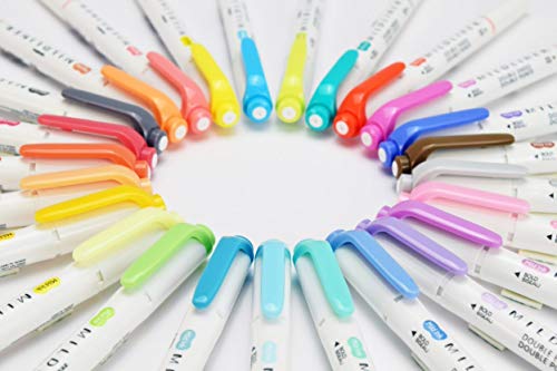 Zebra Mildliner Double Ended Pastel Highlighter Blue Green