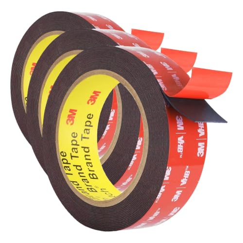 Double Sided Tape Heavy Duty, Adhesive Mounting Tape Waterproof, 16.4 FT x 0.94 in, Strong Foam Tape for Walls, Automotive, Home Office Decor, Made of 3M VHB Tape (Pack of 3) - size: 16.4FT (3 Pack)