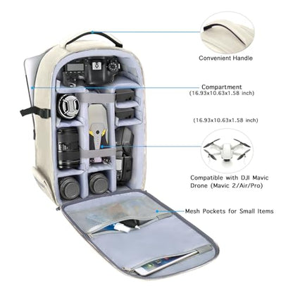 MOSISO Camera Backpack, DSLR/SLR/Mirrorless Photography Camera Bag - color: Beige
