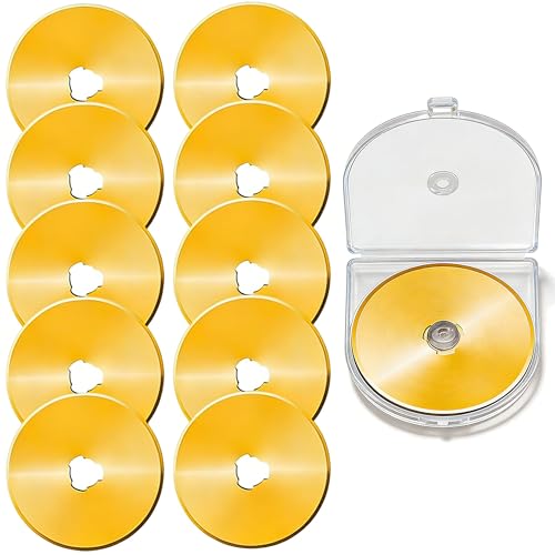45mm Titanium Rotary Cutter Blades 10 Pack Replacement Rotary Blades for Arts Crafts Quilting Scrapbooking Sewing I Enhanced Sharpness - size: 45mm