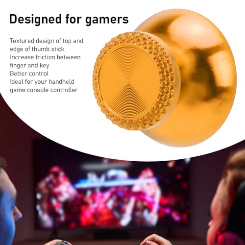 Pomya Thumbsticks for Controller, 2Pcs Metal Thumb Grip Replacement for Handheld Game Console, Aluminum Alloy Analog Thumb Sticks Accessories (Yellow) - color: Yellow