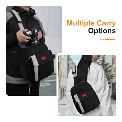 MOSISO Camera Bag Camera Case Small Crossbody Shoulder Messenger Bag, Black