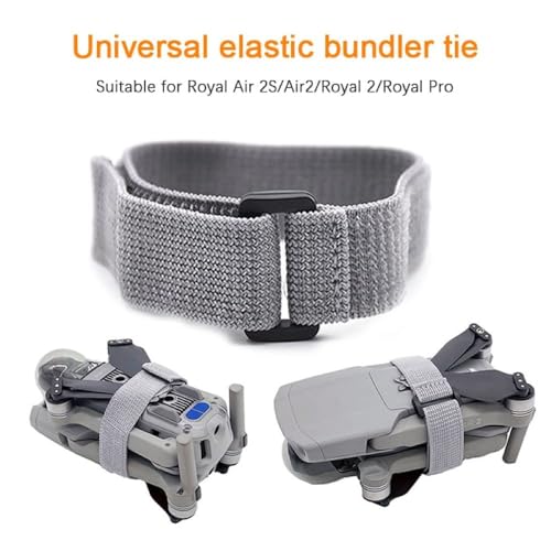 GetZget® Universal Props Holder Belt Compatible with Dji Mini 2, 3, 4 Pro/Mavic 2 Pro, Air 2s, Air 3, 3 pro & Classic Propeller Protector Vel-cro Holder Strap Accessories, Light Grey, Medium