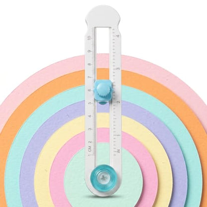 1 PCS Adjustable Circle Cutters for Crafts, Multi Purpose Round Circle Cutter Paper Tool, Easy Operation, Smooth Cutting for Scrapbooking Card Making DIY Projects