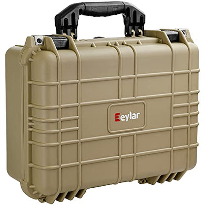 Eylar Standard 16" Gear, Equipment, Hard Camera Case Waterproof with Foam TSA Standards - color: Tan