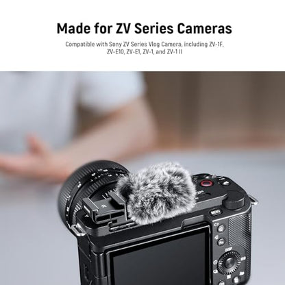 NEEWER Cold Shoe Wind Muff for ZV Series Vlog Cameras, CA133, Black - style: CA133 Black