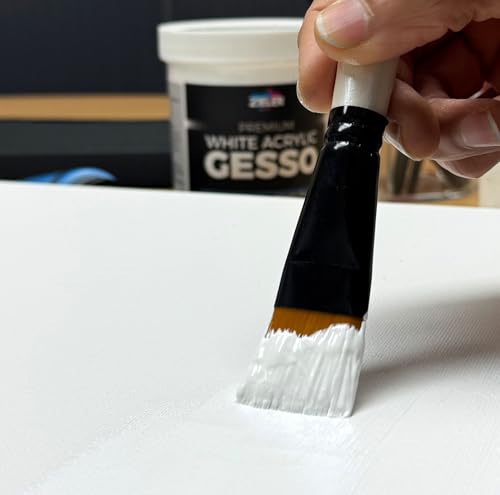 Zieler® Premium White Acrylic Gesso, Matte Finish, 500ml Jar