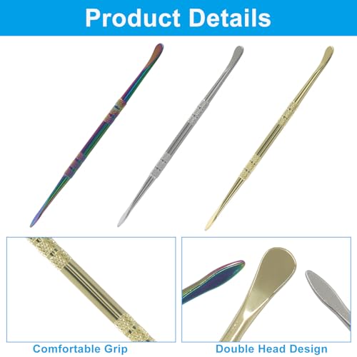 OSVJE 3 Pack Stainless Steel Wax Carving Tools, Golden/Silver/Rainbow - color: Golden/Silver/Rainbow